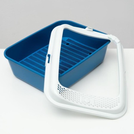 Sima toilet with an side + grid + scoop 30 x 39 x 13.5 cm Blue Fix-3