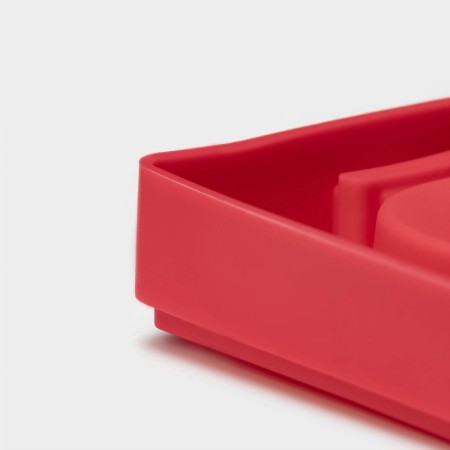 Form for ice cream shade "Snowman", silicone, 18 × 9 × 2 cm, 3 cells, with sticks, red color-4