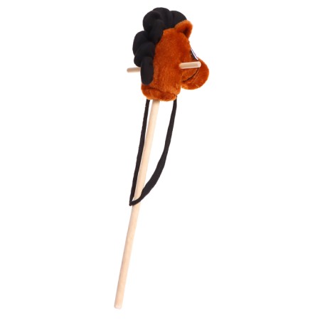 Soft toy "horse-horseman" on a stick, brown color-12