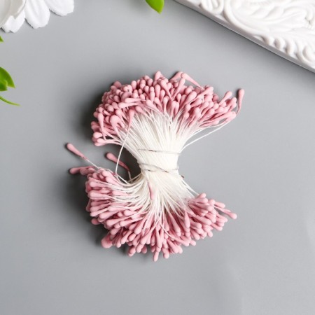 Stamens for flowers "droplets matte dusty rose" d = 1.5 mm set 400 pcs length 6 cm
