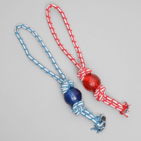 Cable toy "Knot with a ball", up to 80 g, mix of flowers-3