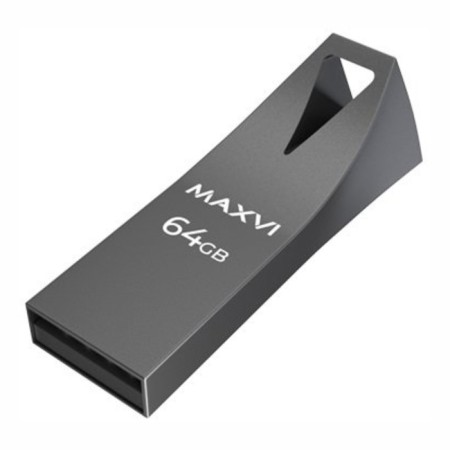 USB flash drive 64 GB Maxvi MK2 Dark Grey Monolith, Metal / FD64GBUSB20C10MK2-2