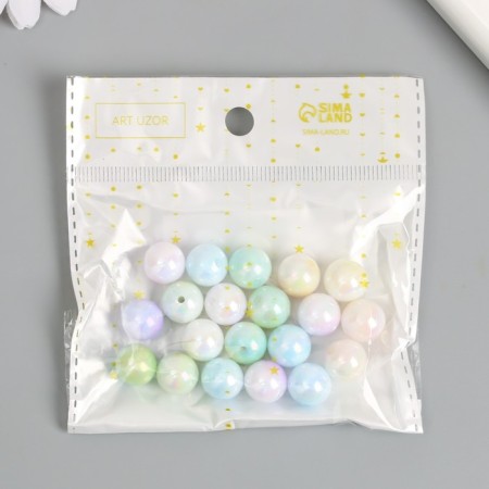 Beads for creativity plastic "Balls of pearl gradient" d = 1.2 cm set 20 pcs-3