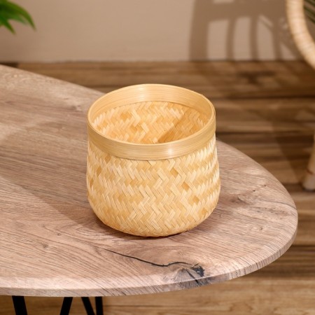 Wicker basket, from bamboo 15x15x14 cm-1