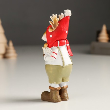 Polystone souvenir "Olesha in a cap-cap with a gift" 3.5x4x11.5 cm-3