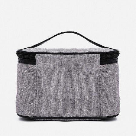 Cosmetic bag with a zipper, with a lining, the color is gray-1
