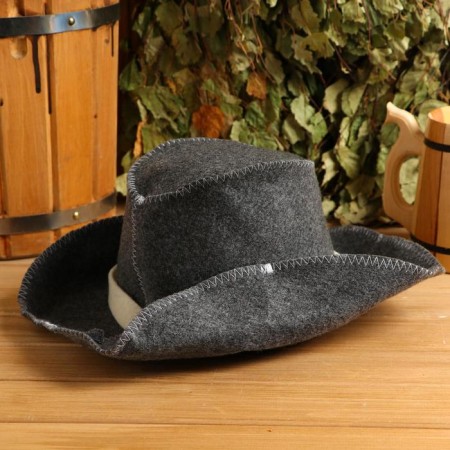 Cowboy Bath cap, felt, gray-1