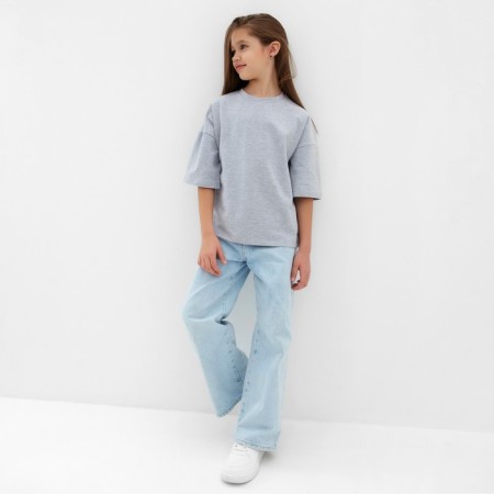T -shirt Children's Minaku: Basic Line Kids, color gray melange, height 134 cm-1