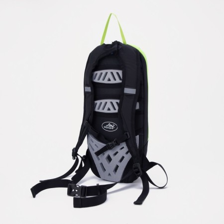 Tourist backpack with extension, 7 l, outer pocket, black/green color-1
