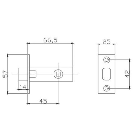 Latch Renz L 5-45 MBN, color matte black nickel-1