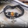 Hippie leather bracelet dragonfly, brown color, d = 6 cm