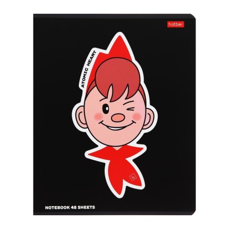 Notebook of 48 sheets in the "Atomic Heart" cage, cover coated cardboard, selective matte varnish, block 65 g/m2, 5V, mix-2
