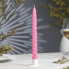 Candle twisted, 2.3x 24.5 cm, 5 hours, 50 g, dark pink