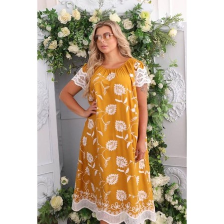 Women's dress, size 52, mustard color-10