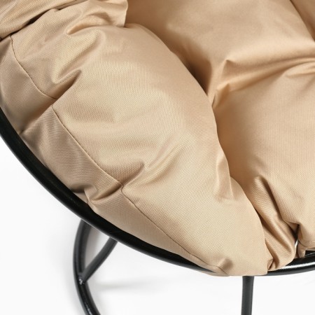 A chair "Donut" with a beige pillow, brown stand, 55 x 40 x 61 cm-2