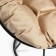 A chair "Donut" with a beige pillow, brown stand, 55 x 40 x 61 cm