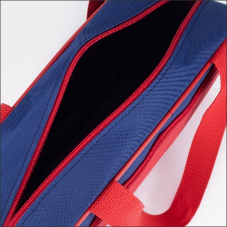 Lightning bag, external pocket, textura, blue/red color-2