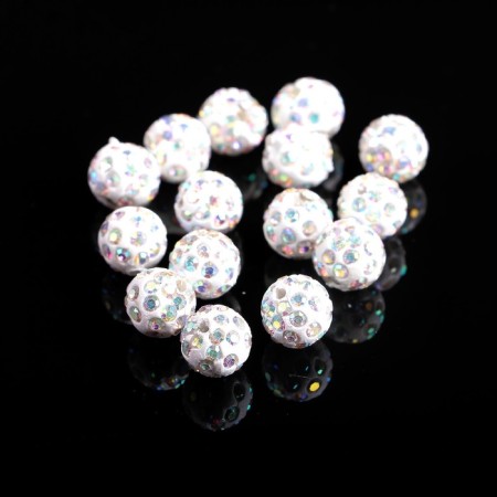 Busina "Shambhala" 10 mm (set of 15 pcs.), Rainbow color