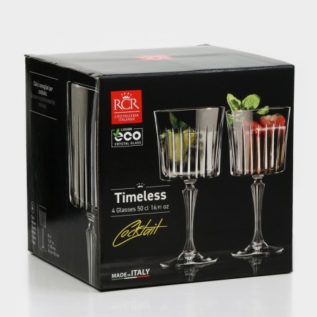 A set of glasses for drinks RCR Timeless Cocktail, 500 ml, crystal glass, 4 pcs-7