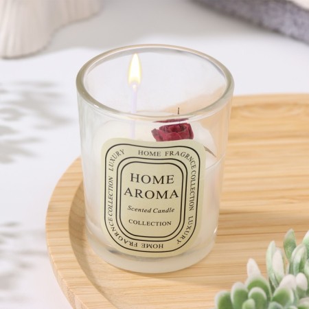 Aromatic candle in a glass "Sweet Love", rose, 5.5x6.5 cm
