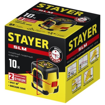 Laser Laser Stayer 34961, 2 rays, 10 m, ± 4 °, ± 0.5 mm/m, 1/4 "-4