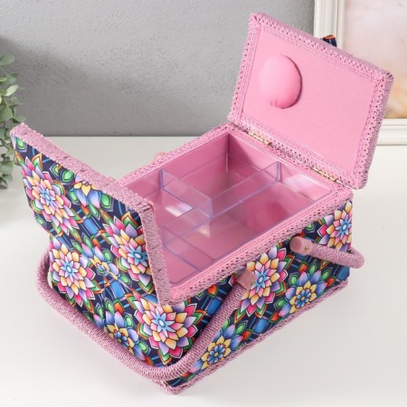 Casket for needlework "Kaleidoscope flowers" 19x26x14.5 cm-2