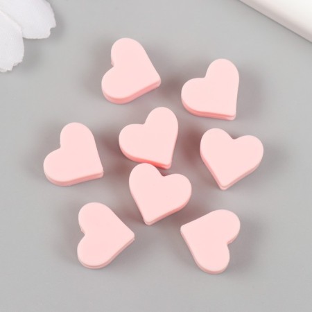Busina silicone "heart" light pink d = 1.4 cm-1
