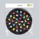 Massage rug, d = 34 cm, black/multi -colored color