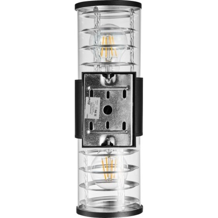Wall lamp, invoice Duwi Techno, 170x108x320mm, 2he27, alum/glass, IP65, black, 99052-5