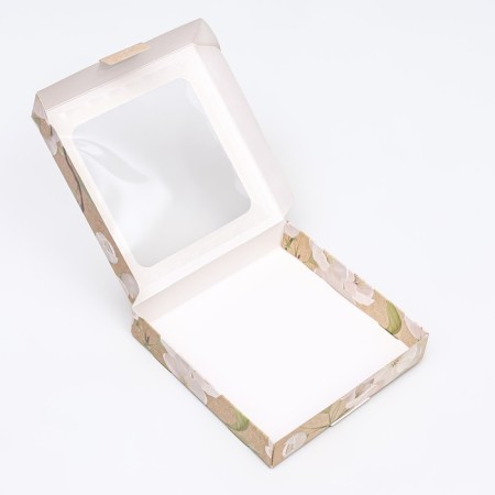 Self -assembly box, "flowers", 16 x 16 x 3 cm-5