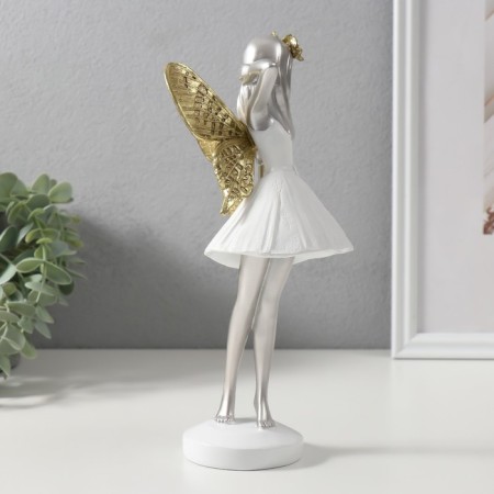 Polystone souvenir "Girlfriend in a white dress" gold 11.5x8.5x25 cm-3