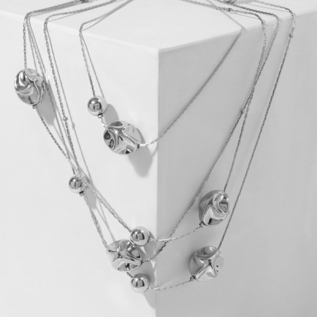 Beads "desire" serenity, silver color, 50cm-1