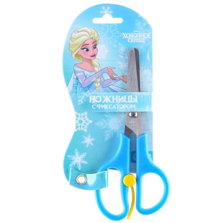 Baby scissors 13 cm, safe, plastic handles with a latch, cold heart, mix-4