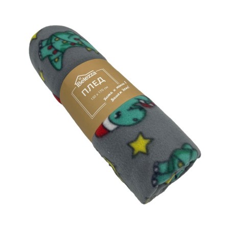 Dragon blanket 130x170cm, gray, fleece 150g/m, PE100%-2