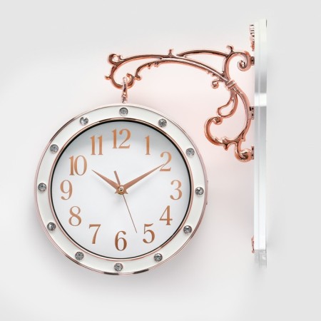 Watching double-sided watches, on suspension, smooth move, 36 x 32 cm, D-25 cm, dial 19 cm