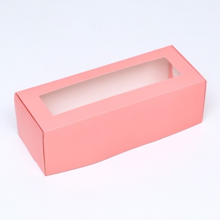 Folding box with a window for roll, pink, 26 x 10 x 8 cm-1