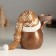 Polystone candlestick for 1 candle "Santa Claus in a gold cap with patterns" 18x9.5x13 cm