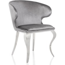SHEET on the metal frame Erica metal/fabric, chrome/gray 60x57x79 cm