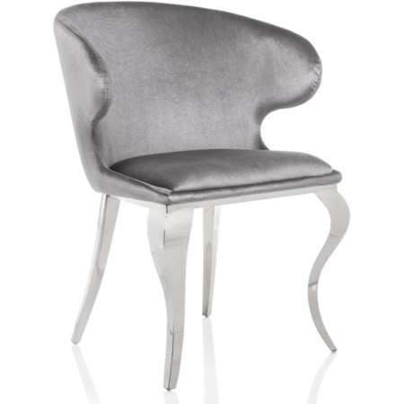 SHEET on the metal frame Erica metal/fabric, chrome/gray 60x57x79 cm