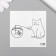 Tattoo on the body black "fishing cat" 6x6 cm