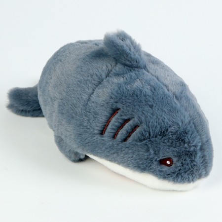 Soft toy "Cat" in a shark costume, 25 cm, gray color-4