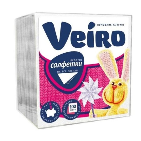 Paper napkins Veiro, seasonal, white, 100 pcs.