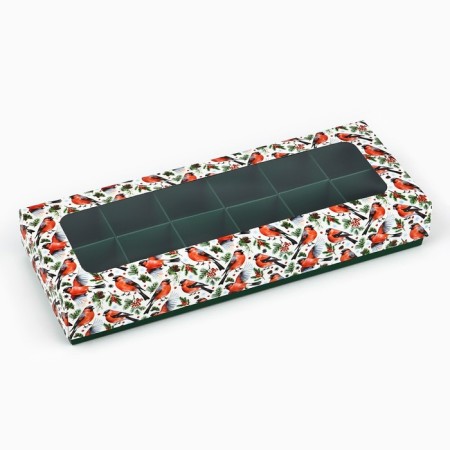 Folding box under 12 sweets "Bullfins", 3.8 x 10.5 x 26.5 cm, New Year-1