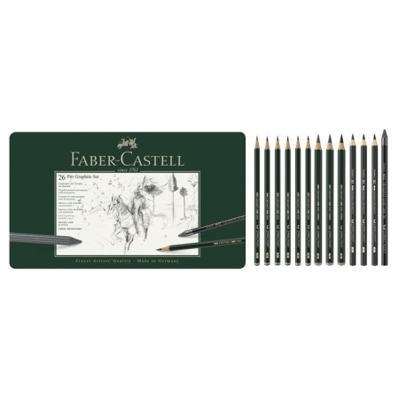 Pencils Faber-Castell Pitt 26 pieces in a metal box-1