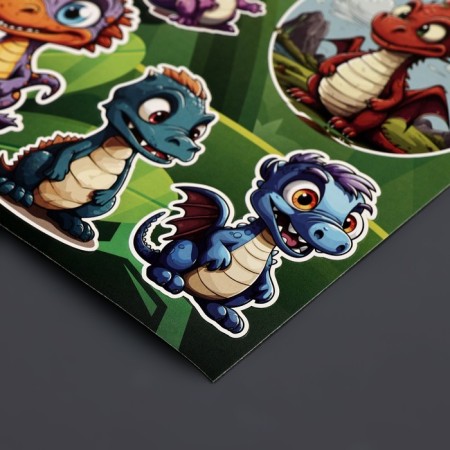 A set of paper stickers 10 x 22 cm, "dinosaurics"-2