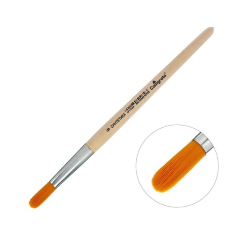 Round Brush No. 9 (clip diameter 9 mm; hair length is 28 mm), wooden handle, calligrata-3