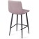Baric stool for metal/velor, black/pink 43x42x93 cm