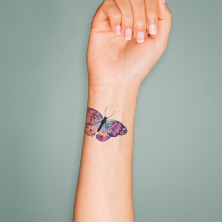 Tattoo on the body color "Watercolor butterfly" 6x6 cm-2