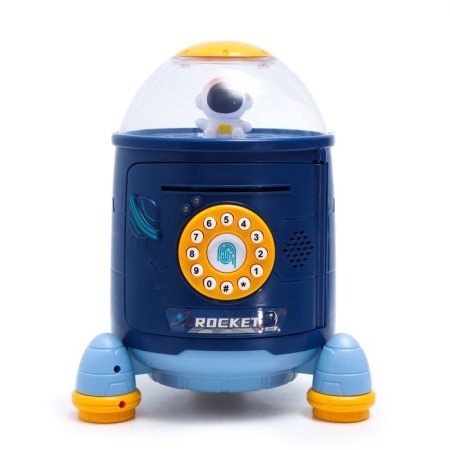 The piggy bank "Rocket", light, sound, sucks bills, blue color-1