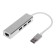 USB LOVEL (HUB), 3 ports, Ethernet port, cable 10 cm, silver
